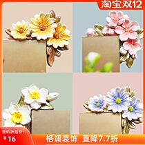 Switch stickers wall stickers European flower socket frame cover decoration new Chinese wall stickers four open switch protective cover