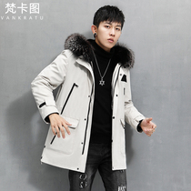 Parker clothing mens long leather hair one real whole mink fur inner coat rabbit fur fur winter coat