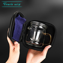 Touch Miss Glass travel tea set Kung Fu fast guest Cup one pot two small set portable bubble teapot Cup