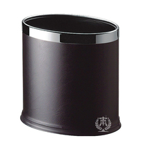 South GPX-45B oval double-layer trash can black leather grain commercial hotel hotel room trash can room bucket