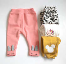 Factory specials blemish baby pants plus velvet crotch split crotch boys and girls autumn and winter plus velvet leggings