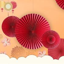 Dress up props creative flower art air wedding hanging flower fan classical atmosphere folding fan red paper fan flower