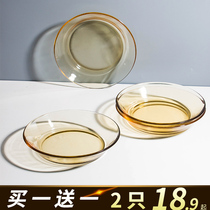 French steak dining plate home with a new glass pasta plate advanced sensing tableware large disc salad dial