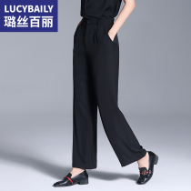 Fall feeling wide leg pants women autumn vertical straight tube pants loose trousers 2021 Spring and Autumn new casual professional tooling pants