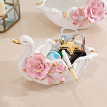 Swan ashtray table coffee table furnishings decoration crafts decorations home Ceramics creative new wedding gift