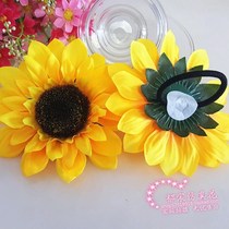 Shooting sunflower flowers 13CM Sunflower seaside hair accessories wrist floral headdress children dance simulation props flower head