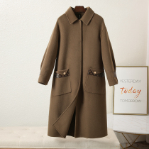 Zqqz double-sided wool coat women's long 2021 new high-grade slim 100% wool coat 1077
