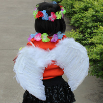 Qiqifang Christmas Childrens Masquerade Performance Game Props White Angel Feather Wings Angel Wings