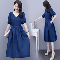 Dress female long 2021 summer new small fragrant wind temperament waist thin foreign fashion fashion age skirt