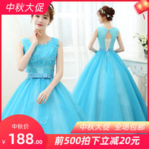 2020 new Korean version of color yarn stage art Test Studio photo studio photo long annual performance evening dress tuxedo dress solo