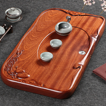 Taohuali rosewood solid wood tea tray whole single-layer tea sea Kung Fu tea set Mahogany large drainage simple tea table