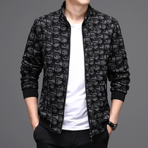 2021 Spring and Autumn new mens business jacket Korean casual mens baseball uniform collar trend print coat