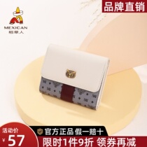 Scarecrow wallet womens short new model 2022 contrast large capacity card bag wallet integrated bag womens small coin purse