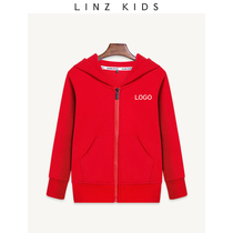 High-end childrens clothing Zipper Sweatshirt custom hat family clothing custom pattern parent-child clothing printed logo top