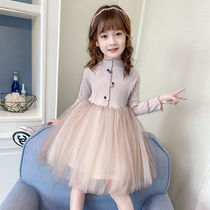Girl autumn dress foreign style dress 2020 new little girl net gauze princess dress children Korean long sleeve