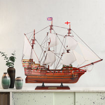 Mayflower solid wood sailing model Mediterranean style smooth sailing marine home decoration craft pendulum