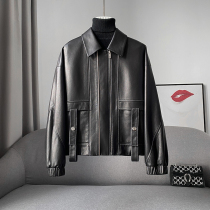 zqqz Leather Leather Women Short Sheep Jacket 2021 Spring and Autumn Fashion Black Little Man Leather Jacket 1158