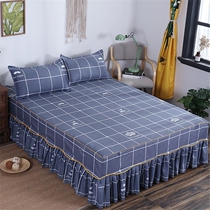  Non-slip cotton single-piece cotton double-layer lace bed sheet bed skirt bedspread bed cover Single-piece Korean bed sheet bed cover Bed sheet