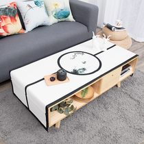 Waterproof Chinese coffee table cloth thick cotton linen double pocket rectangular tablecloth storage dustproof tablecloth cloth can be customized