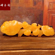 Natural jade rice yellow jade Ganoderma lucidum Ruyi decoration living room office Bogdo decoration feng shui decoration opening ceremony