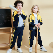 Kindergarten garden clothing spring and autumn clothing college wind sportswear three pieces of primary school uniform suit for boys and girls
