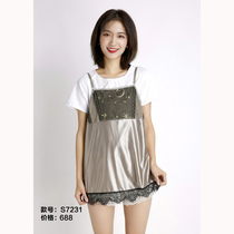 Junze new long anti-radiation clothing maternity silver fiber clothes suspender bare silver autumn and winter models