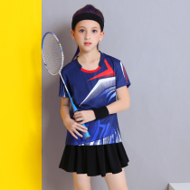 New childrens badminton suit suit mens and womens childrens table tennis suit sports short-sleeved shorts culottes sports tennis suit