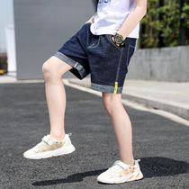 Boys summer denim shorts 2020 summer thin new foreign style children's children's children's children's pants three points