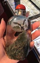 Natural crystal wrapped in the body painting snuff bottle Shao Jianlong The return of the king peak take-off