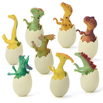 Large soft plastic broken shell dinosaur egg T-rex Velociraptor Triceratops swollen head dragon dinosaur model set toy