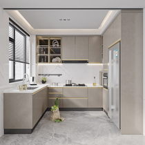 Oberly integral cabinets kitchen cabinets custom quartz stone countertops simple modern L-shaped U-shaped kitchen cabinet prepayment