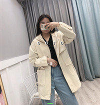 Casual workwear cotton short coat womens 2021 spring and autumn Korean version loose small British style versatile trench coat