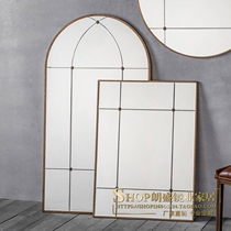 Nordic art background wall decoration large mirror American living room porch wall mirror bathroom vanity mirror meal side mirror