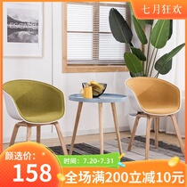Factory shop dining chair Nordic solid wood modern simple negotiation chair 4S shop chair Net red chair backrest chair Eames chair