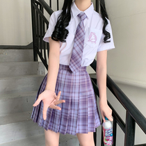 (Grape soda) spot drop purple skirt original JK uniform skirt pleated skirt summer e-sports girl student
