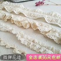 Export beige cotton stretch lace elastic solid color hollow out clothing decoration doll lace handmade diy accessories
