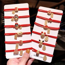 Year of the rat hair rope this year head rope female mouse red rope Hairband New year headdress bracelet dual use small rubber band to send boyfriend