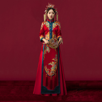 Xiuhe clothing summer 2021 new red and blue young thin custom thin high-end satin Chinese bride dress