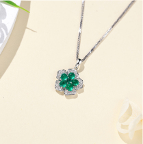 Mücke jewelery II shop 18K gold inlaid Panjeşehir Mother green necklace diamond natural green jewel pendant