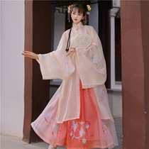 Student affordable hanwu (crossover) womens summer Ming standing collar shirt embroidery to be out of print Chinese style