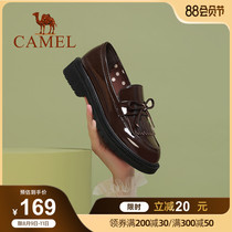 Camel womens shoes spring and autumn English wind shoes Lefu shoes and foot shallow mouth shoes