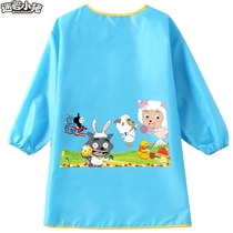 Clothes gown kindergarten zhong da tong men apron painting hua yi anti-wear painting pupils long-sleeved waterproof