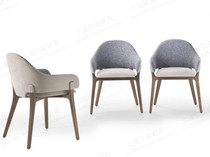 Light luxury Nordic solid wood fabric dining chair designer creative negotiation reception chair hotel armrest back home chair