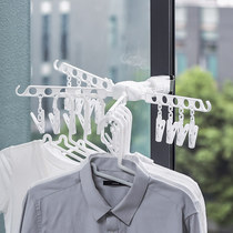 Japanese foldable drying hanger door and window frame fixed drying rack dormitory travel portable hanger clothes hook hanging hole