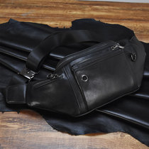 2020 spring and summer new fanny pack mens leather lambskin mens shoulder crossbody mobile phone sports leisure chest waist bag