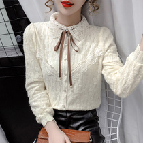 Brand discount store mall counter withdrawal cabinet cut mark Womens tail cargo clearance bow lace shirt womens coat