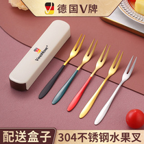 304 stainless steel fruit fork set creative cute fruit fork Nordic dessert fork household fruit sign fruit plug