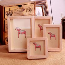 Small Trojan Au Style 7 Inch Wooden Creative Photo Frame Pendulum Table Solid Wood Oak With Glass 5 Inch 6 Inch Frame Photo Wall