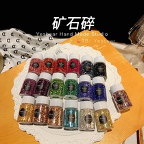 Yesbear large bear hand as colored imitation ore crushed irregular metal imitation gravel DIY drop glue enclosed material