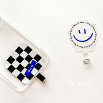 WAS 18 mobile phone shell hanging rope fixed clip sheet anti-lose theorist obliquely satined rope spacer universal patch